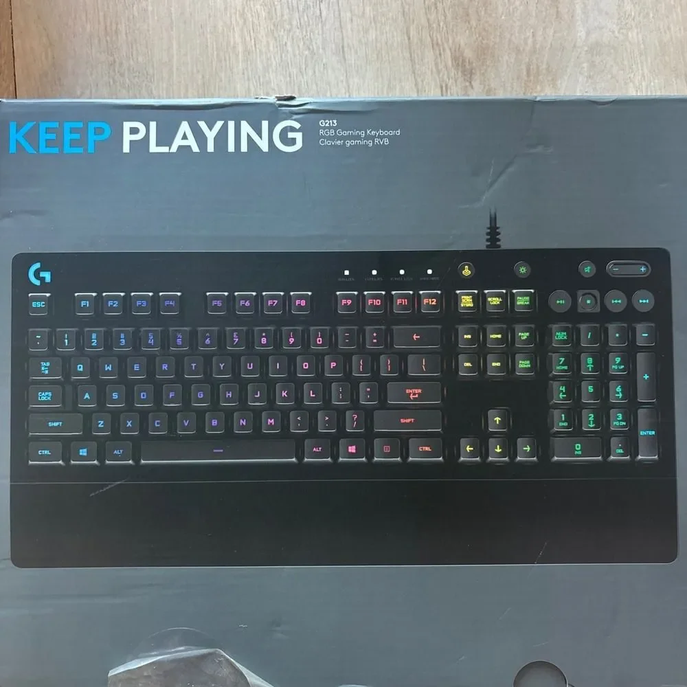 Logitech G213 Prodigy RGB Gaming Keyboard Black Wired USB Spill-Resistant